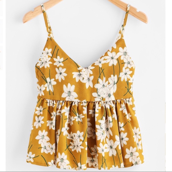 Floral Babydoll Spaghetti Strap Top - Picture 3 of 8